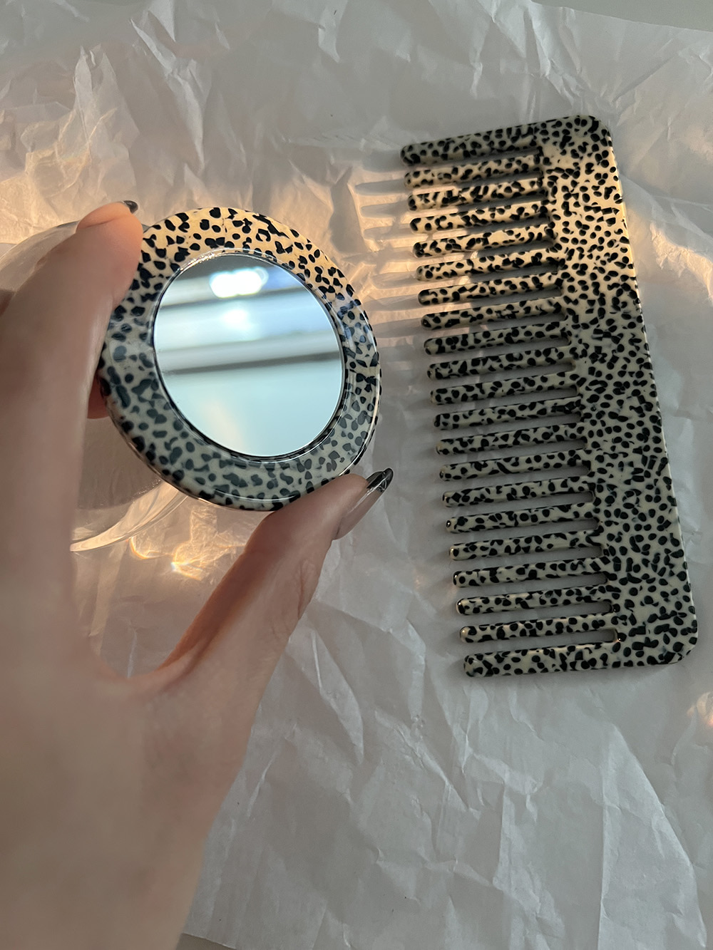 sesame hair brush &amp; mirror (개별판매, set 가능)