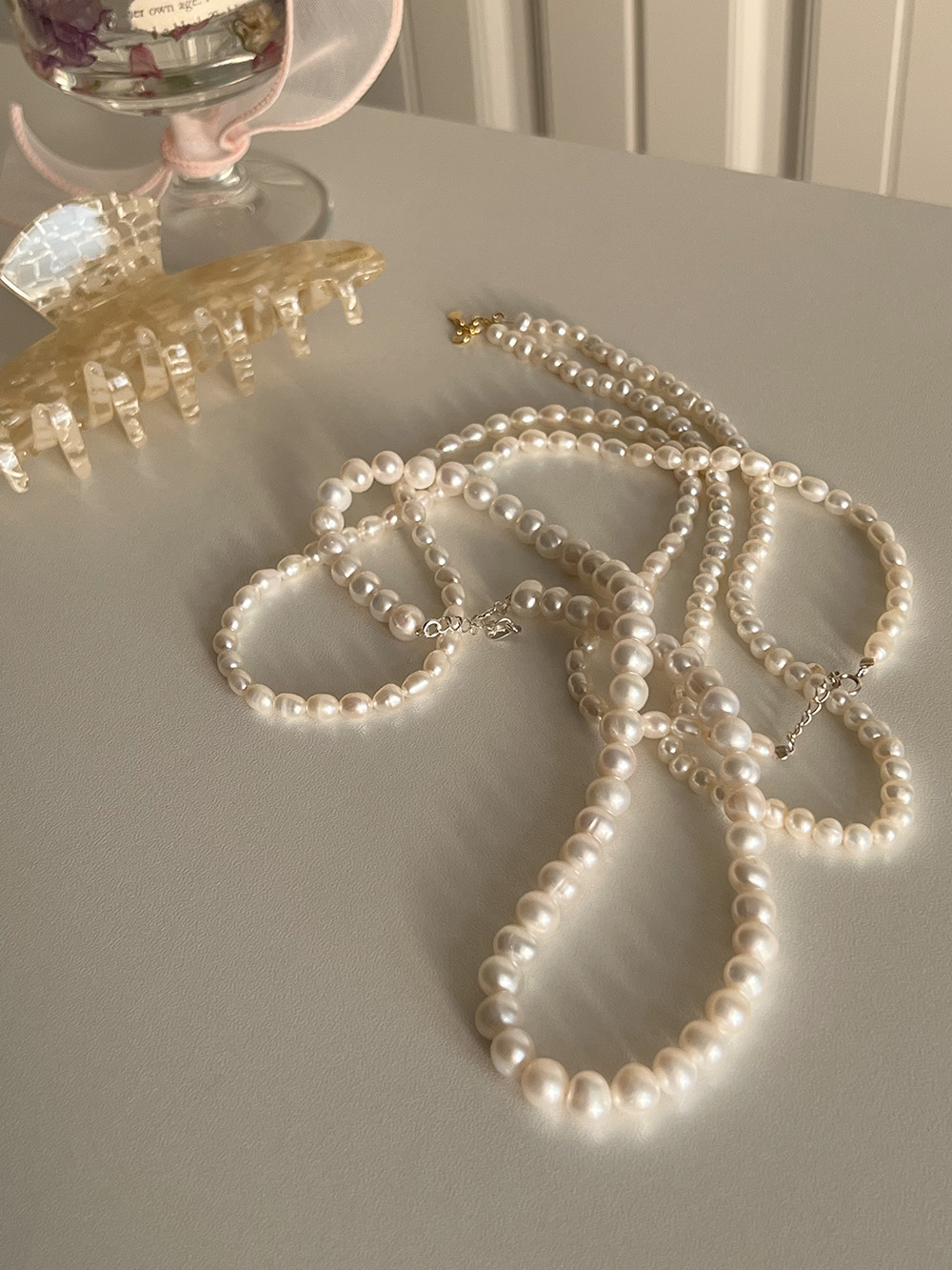 [92.5 silver] pearl necklace series (3type)