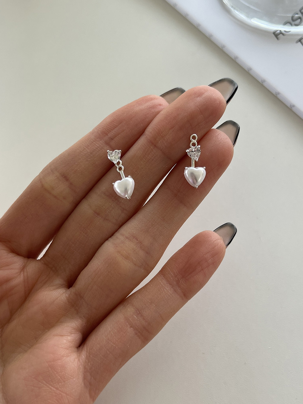 [92.5 silver] stage heart earring
