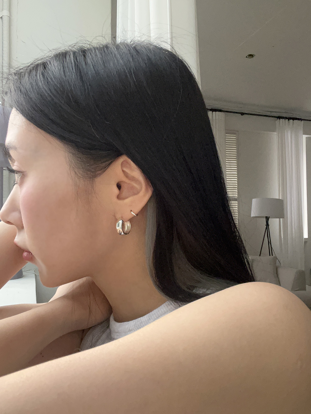 [92.5 silver] Day earring