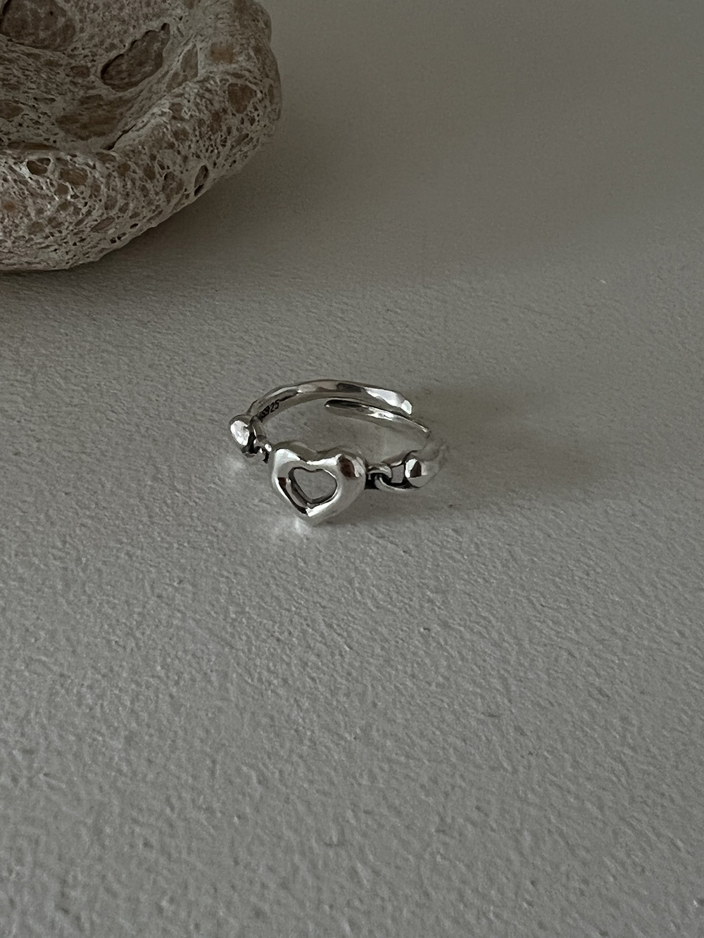 [92.5 silver] Vintage heart ring