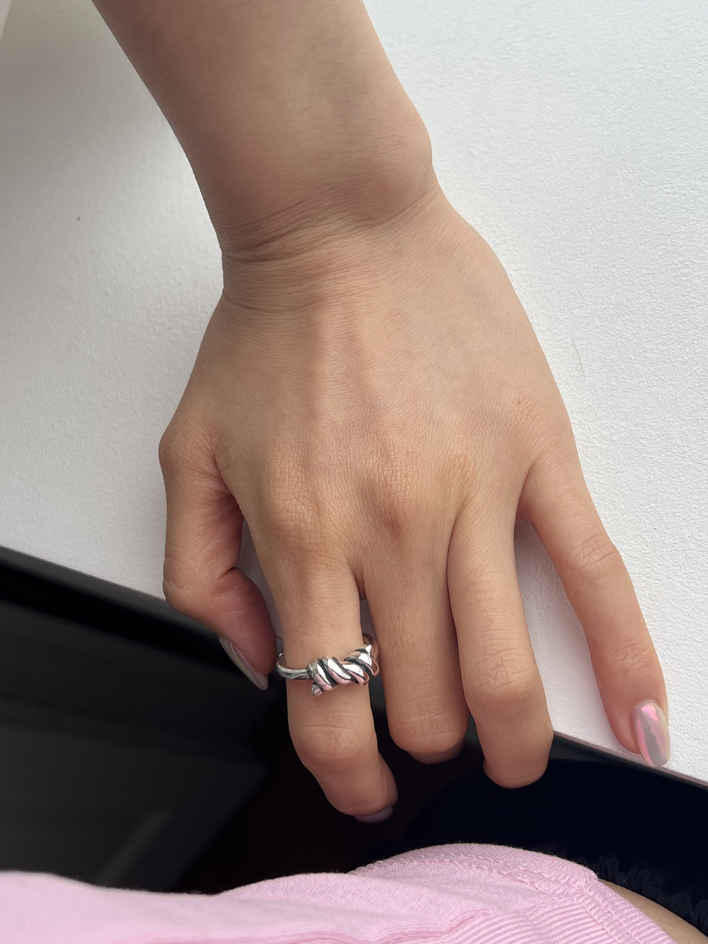 [92.5 silver] Twist knot ring