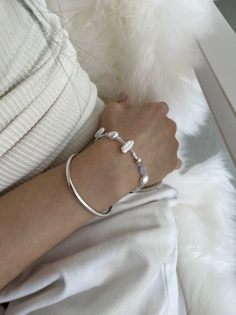 [Hand made/ 92.5 silver] Ocean bracelet