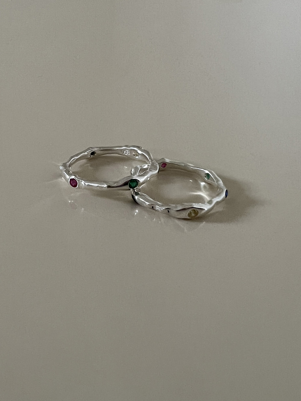 [92.5 silver] Rainbow ring (1ea)