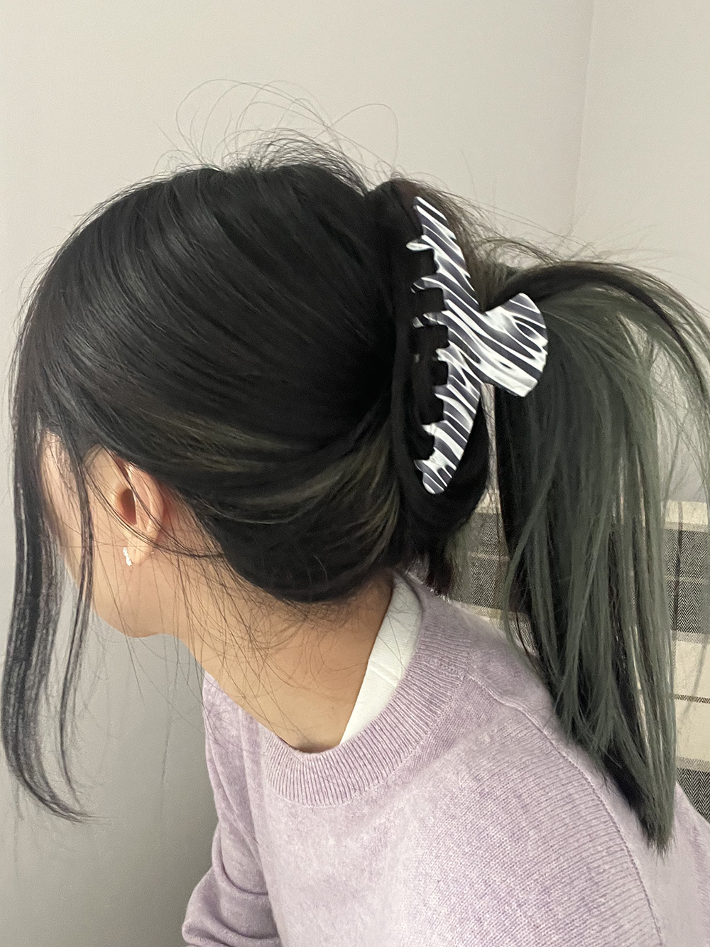 Art stripe hair-clip (4color)