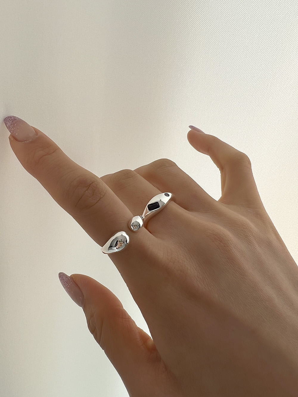 [92.5 silver] Open hole ring