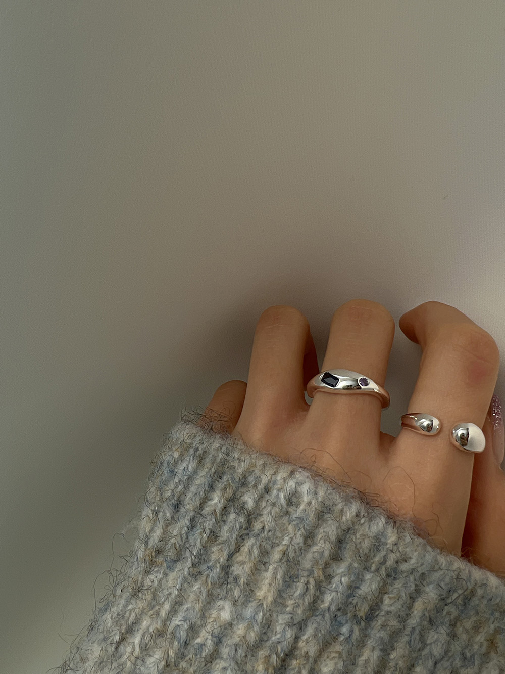 [92.5 silver] Kitch stone ring