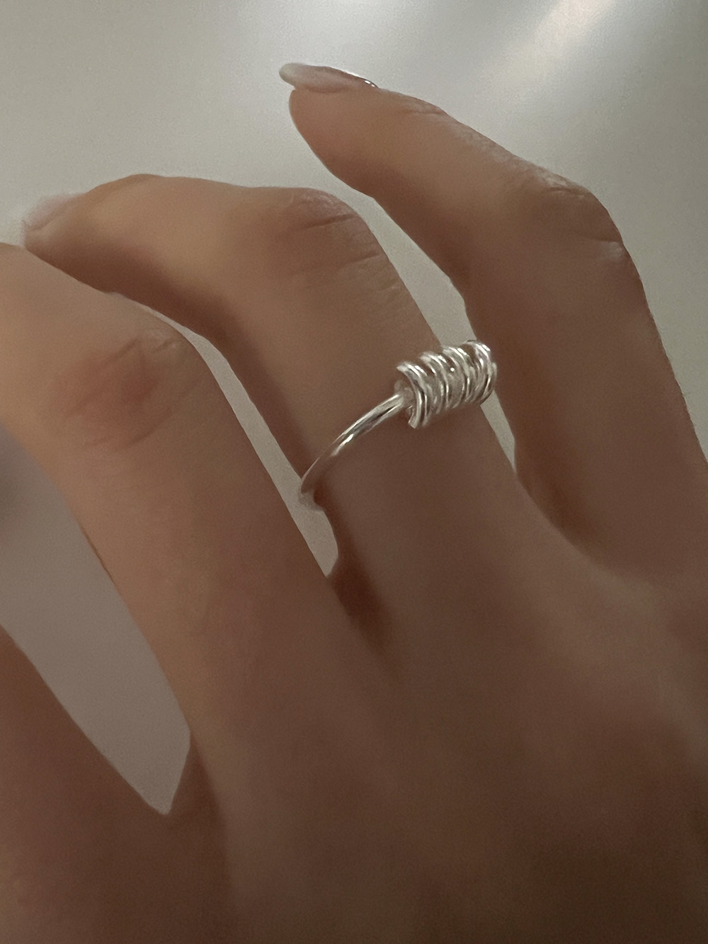 [92.5 silver] Thin spring ring