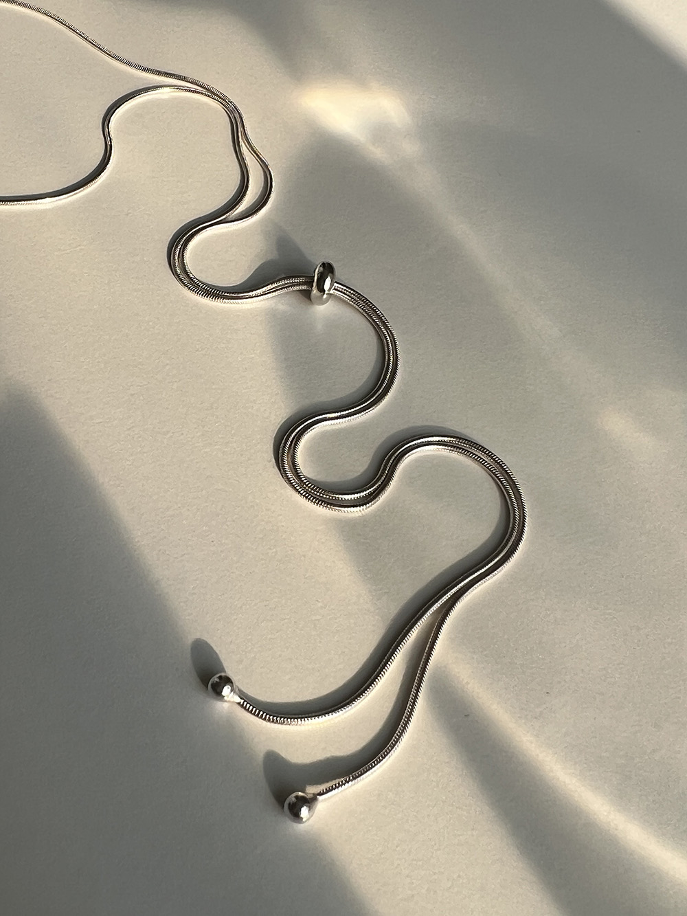 [92.5 silver] Doughnut string necklace