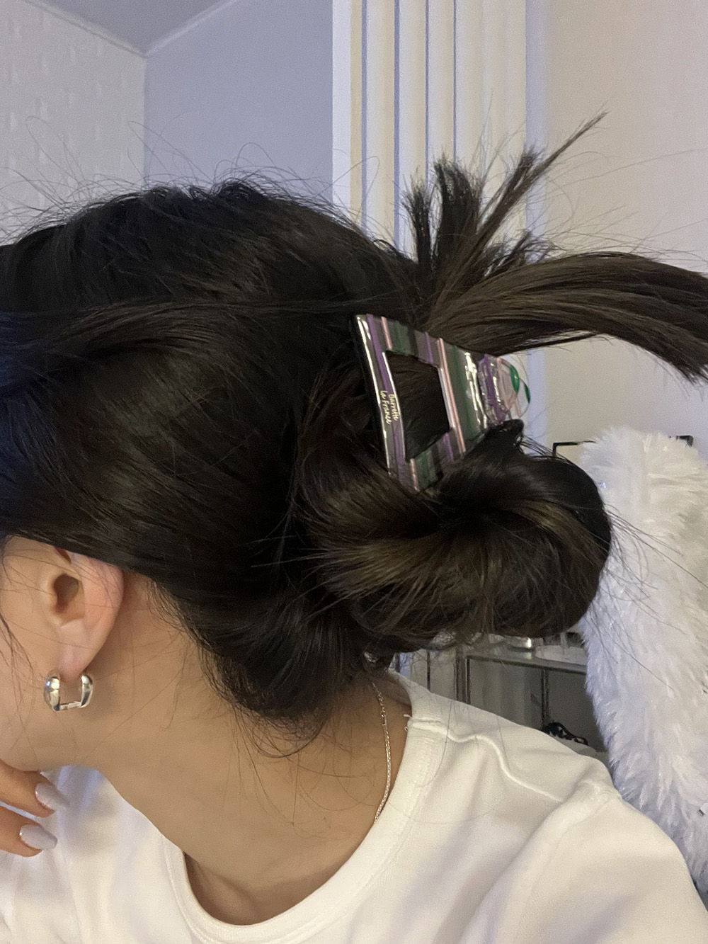 Triangle stripe hair clip