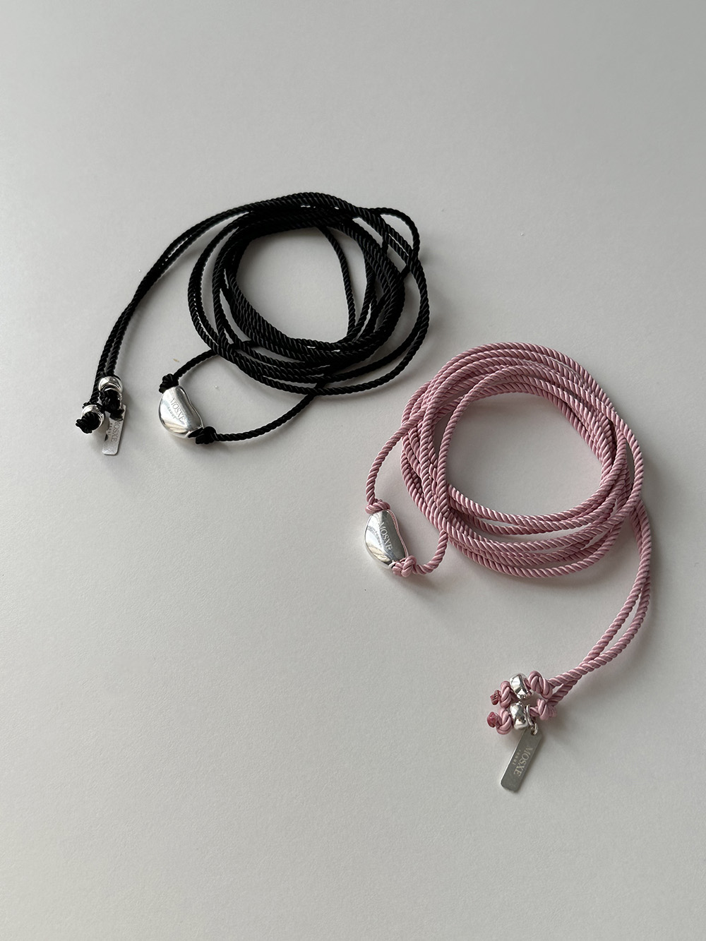 [made/925silver] Long string bean necklace (2color)