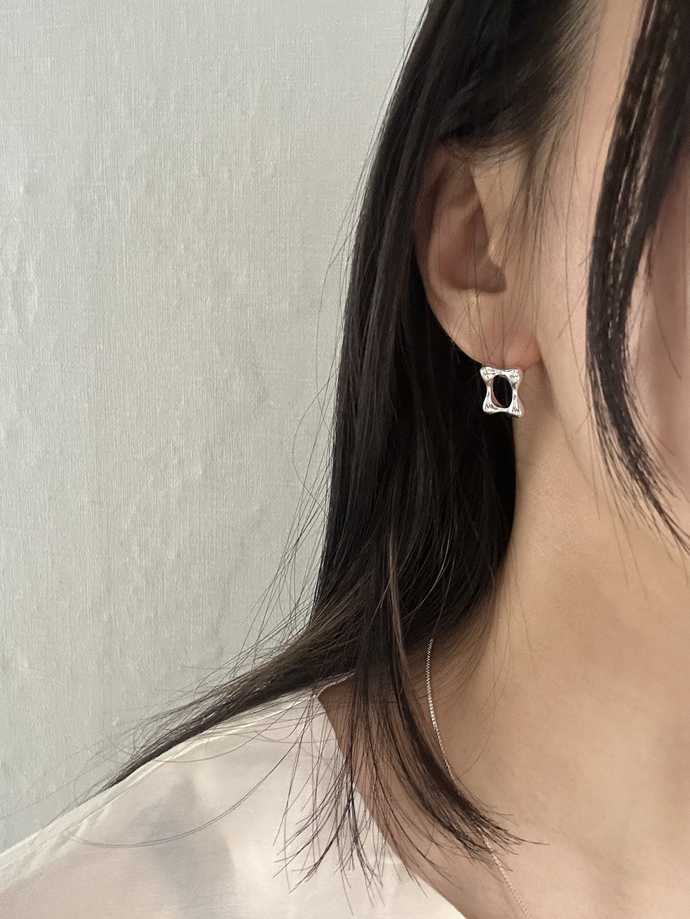 [92.5 silver] Case earring