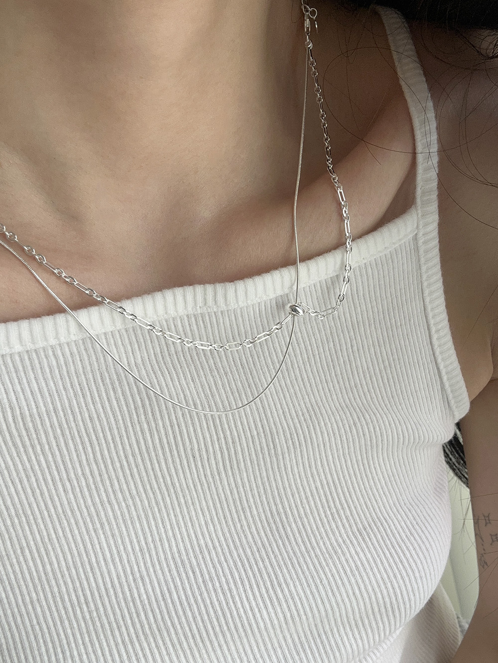 [92.5 silver] Move necklace (2color)