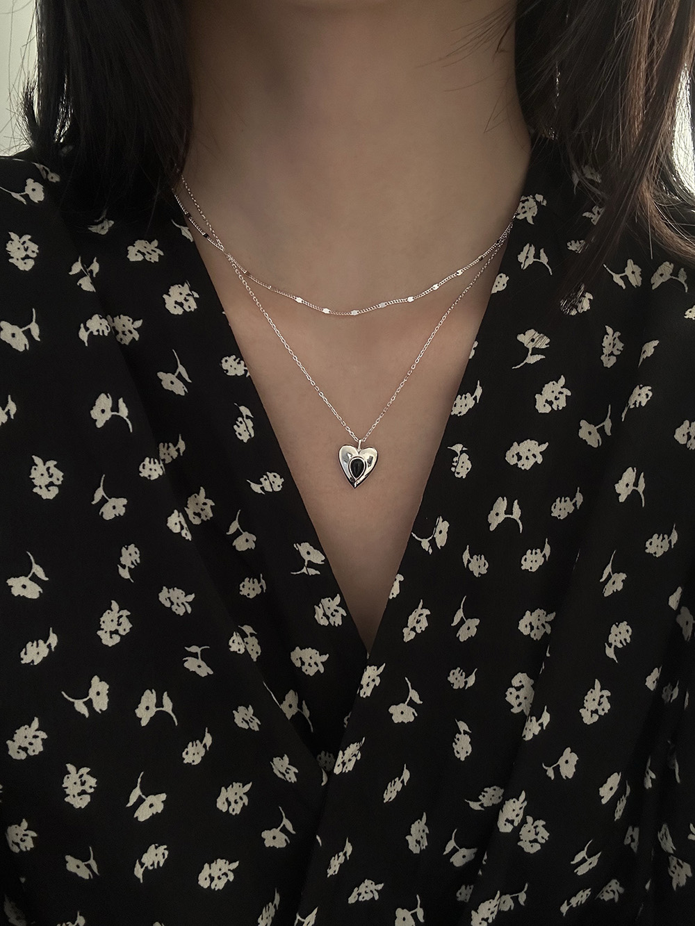 [92.5silver] Flat point necklace