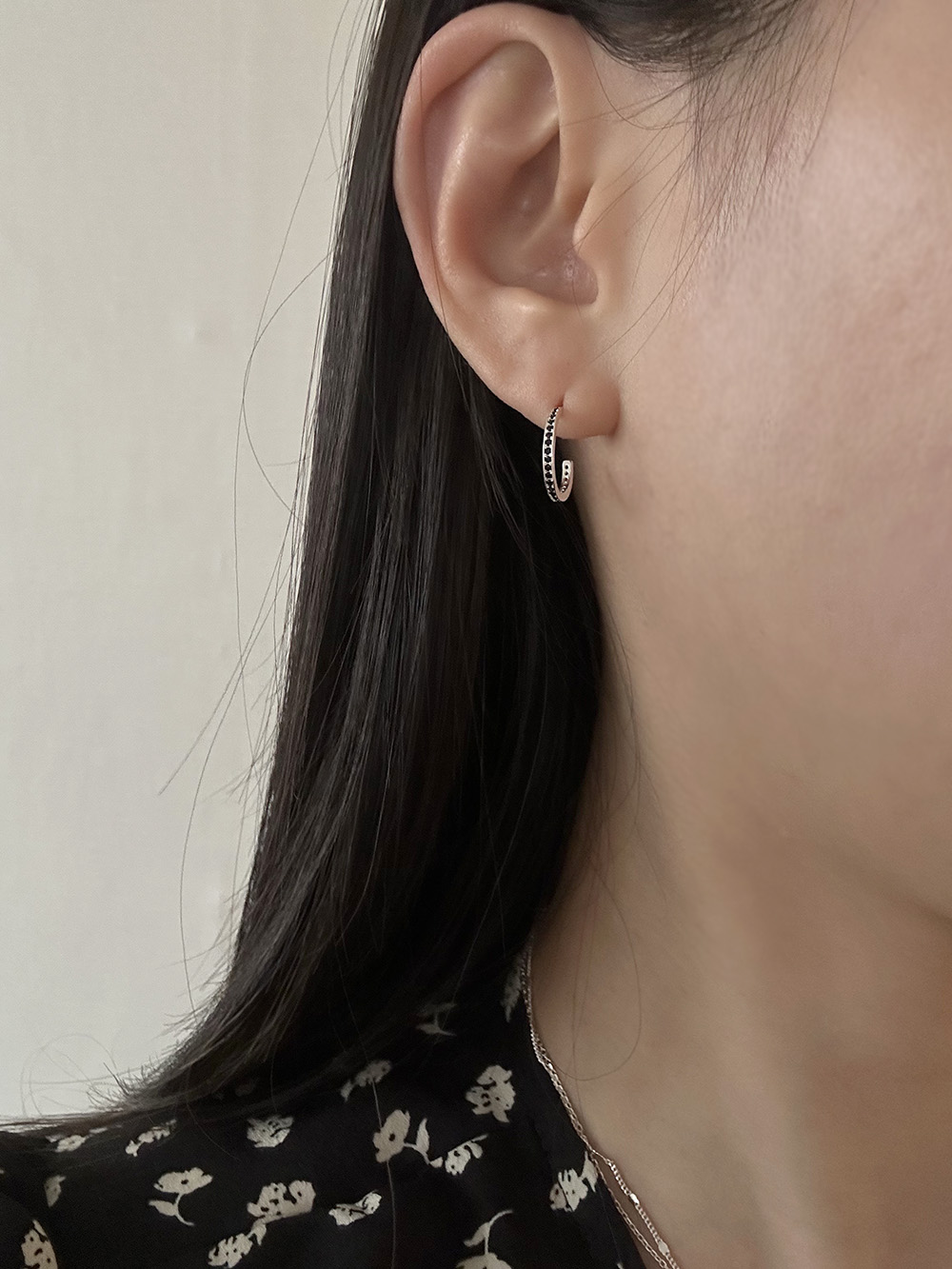 [92.5silver] Half cubic earring (2color)