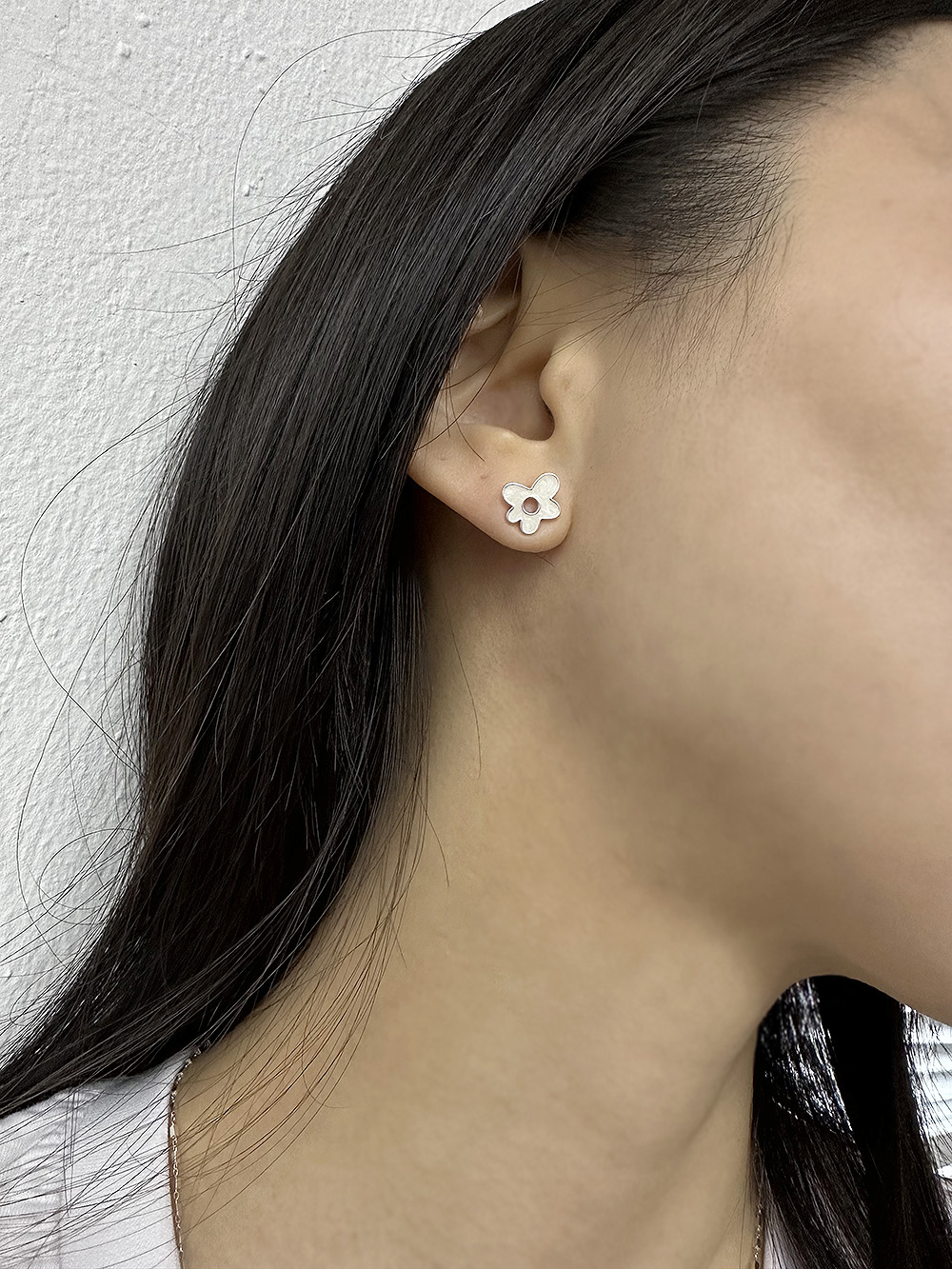 [92.5silver] Pop corn flower earring