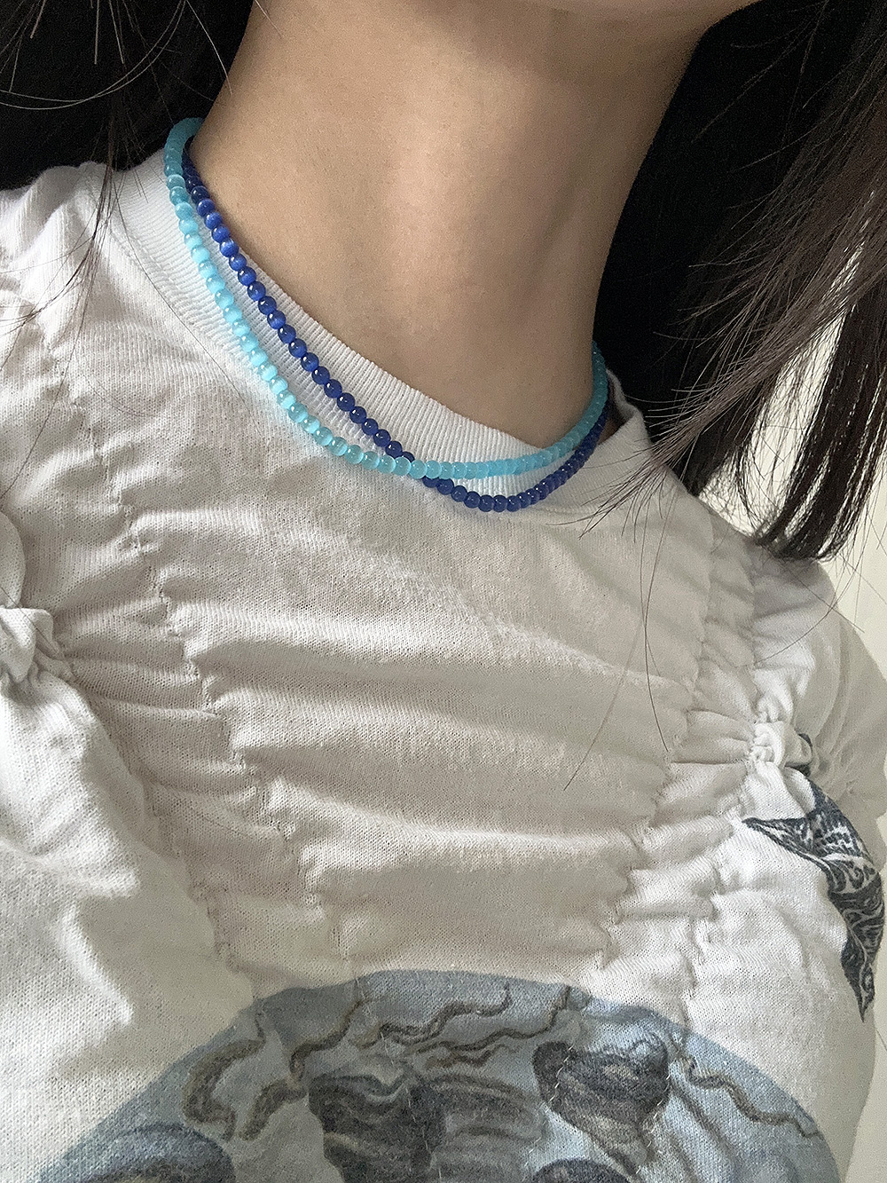 [925silver] Cats eye jade necklace (2color)