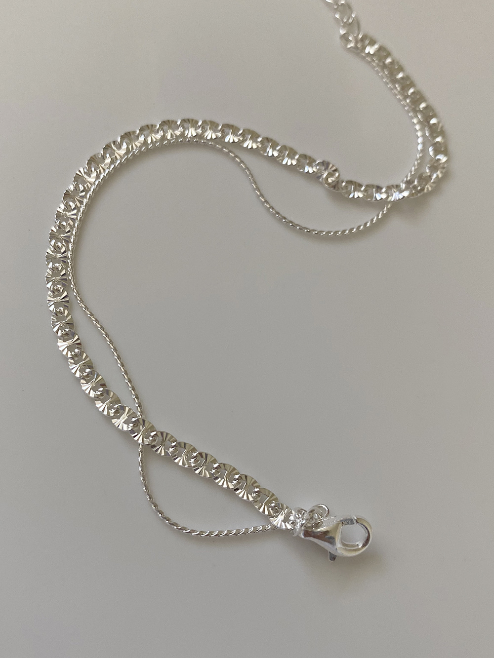 [92.5 silver] double layer bracelet