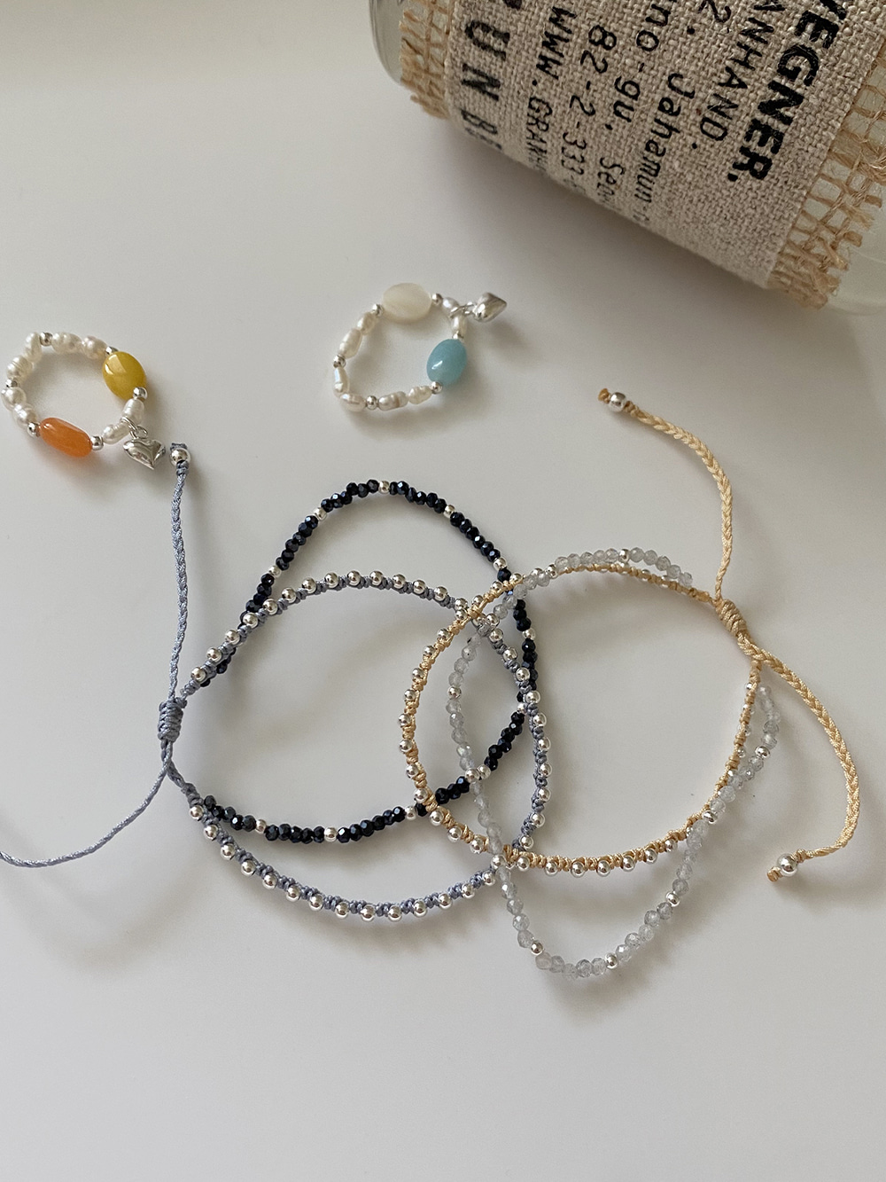 [92.5 silver] ito beads bracelet (2color)