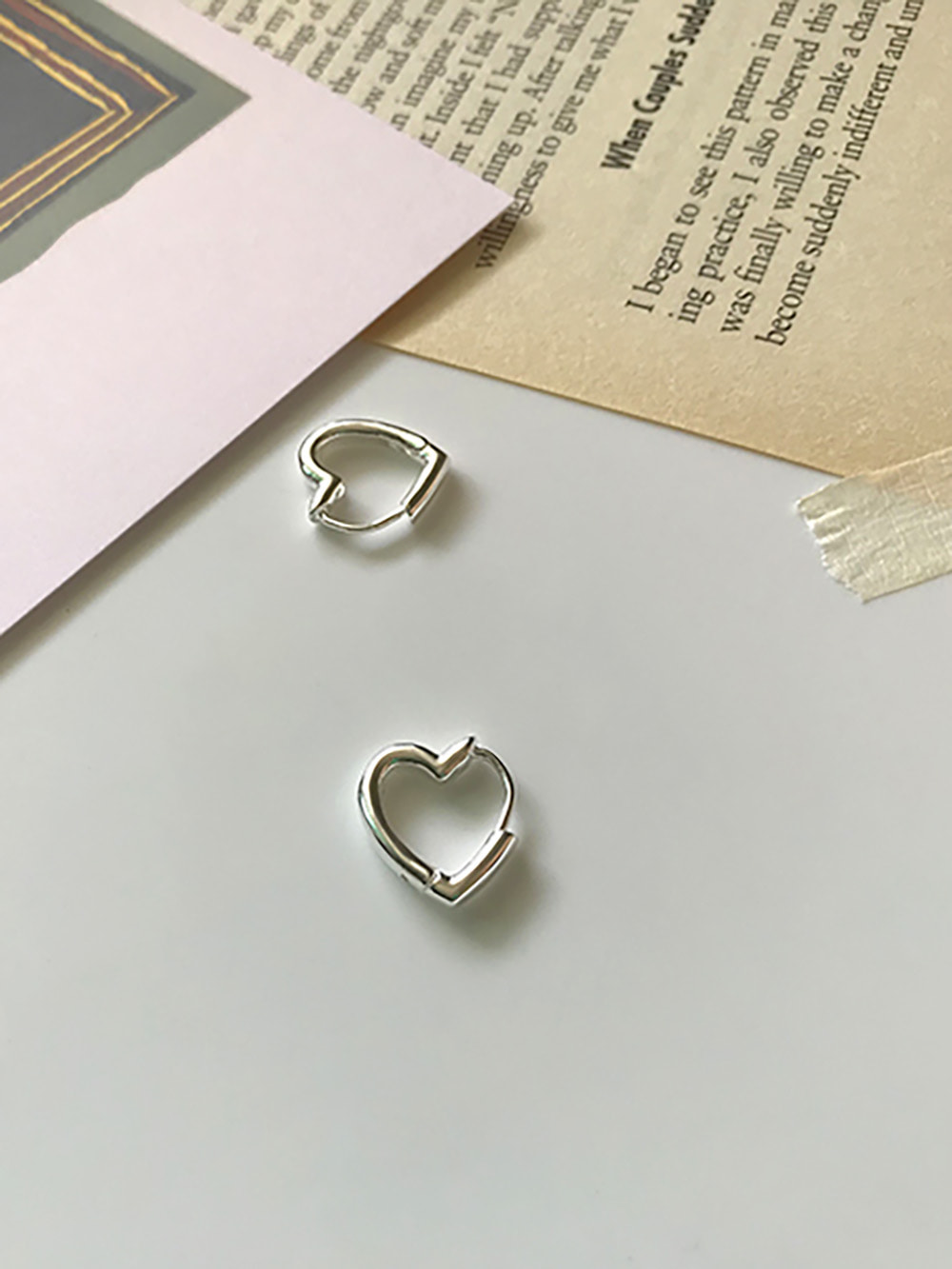 [92.5 silver] love earring