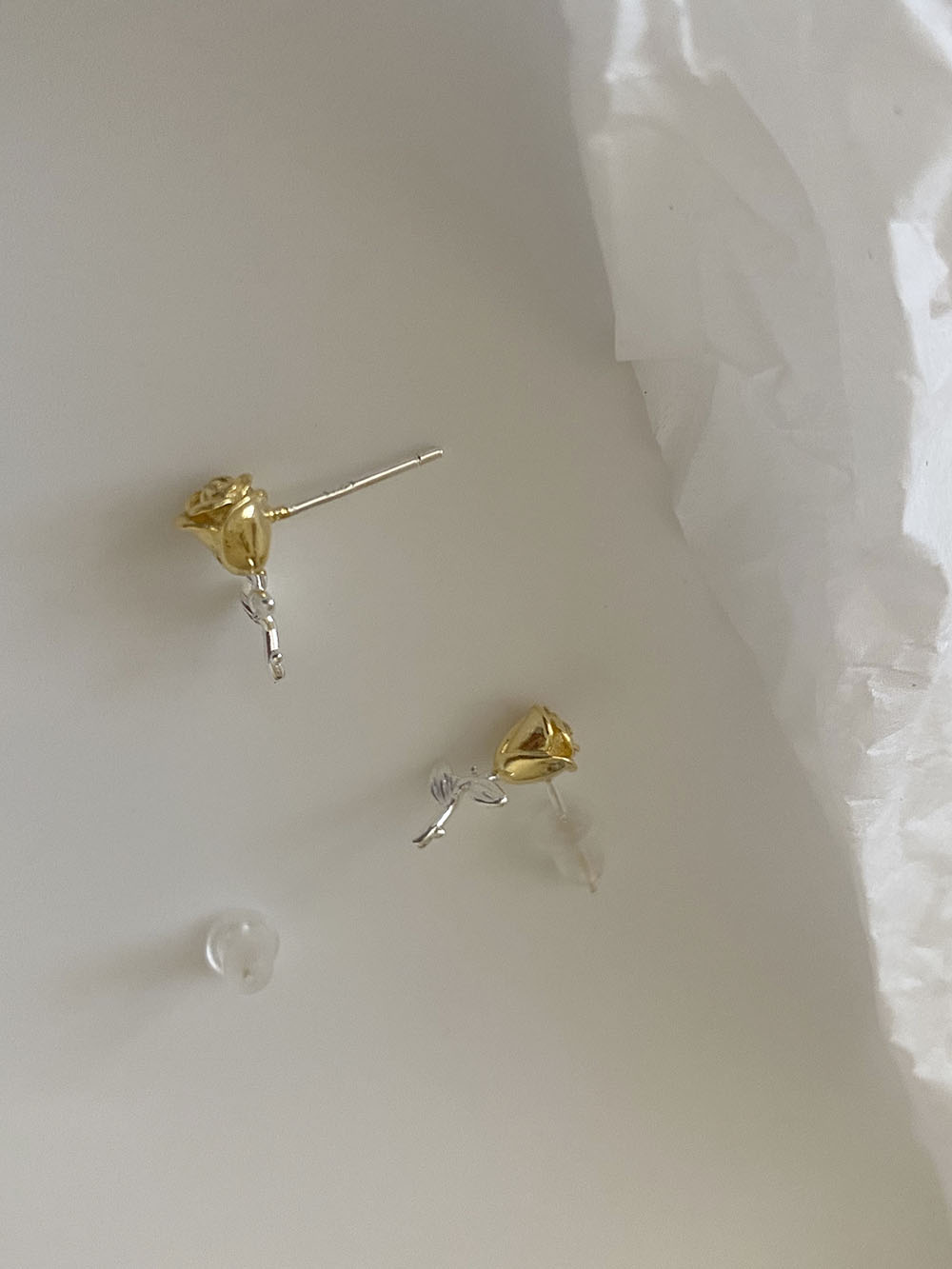 [92.5 silver] tiny rose earring