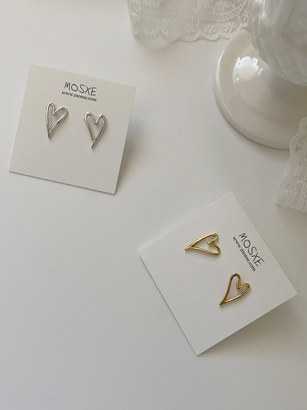 [92.5 silver] kitch heart earring (2color)