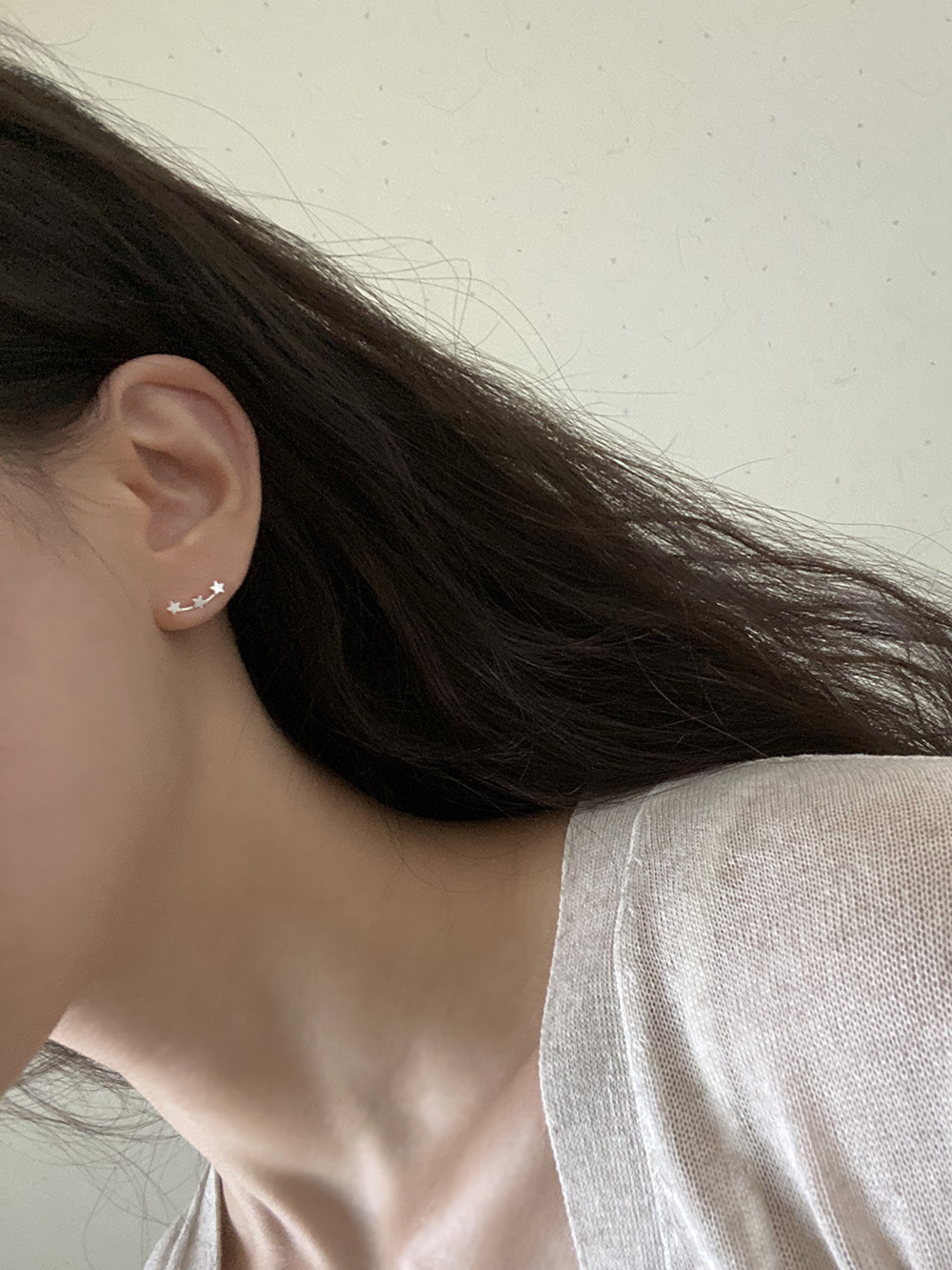 [92.5 silver] 3star earring