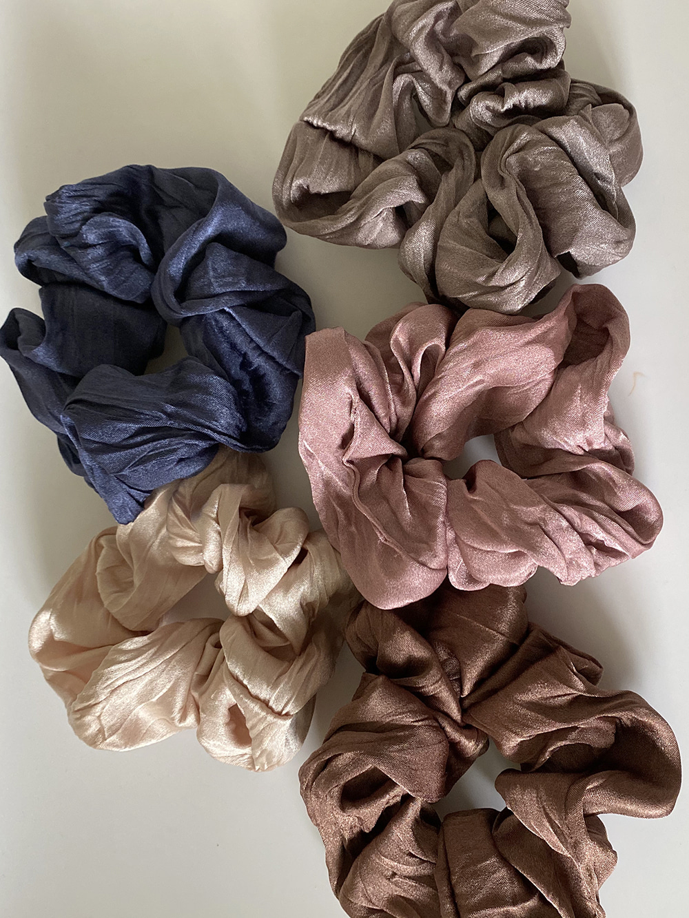 glossy hair-scrunchie (5color)