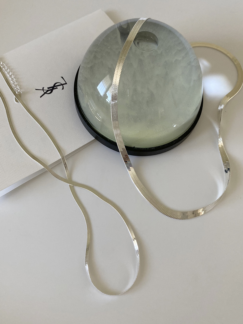 [92.5 silver] simple necklace (2type)