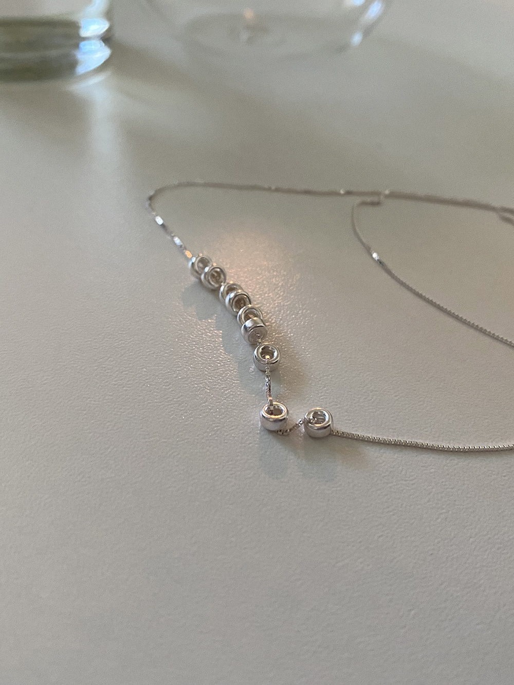 [92.5silver] silver beads necklace