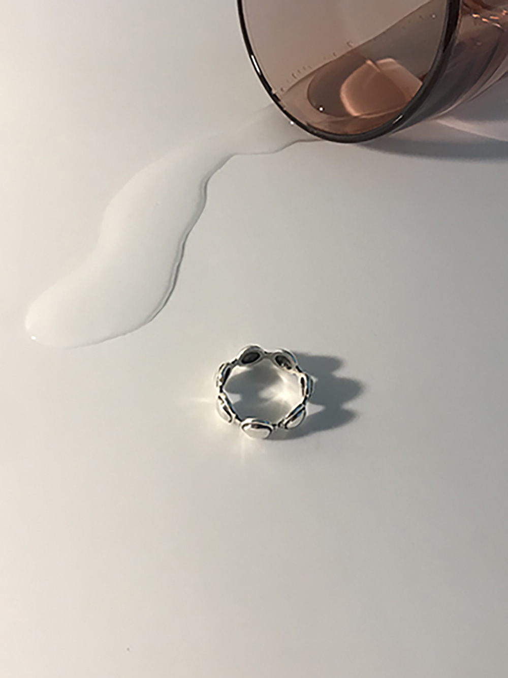 [92.5 silver] flat ball ring