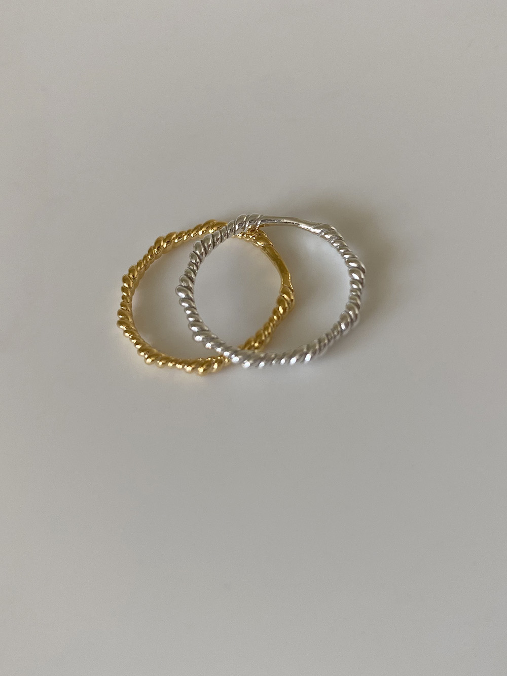 [92.5 silver] thin twist ring (2color)