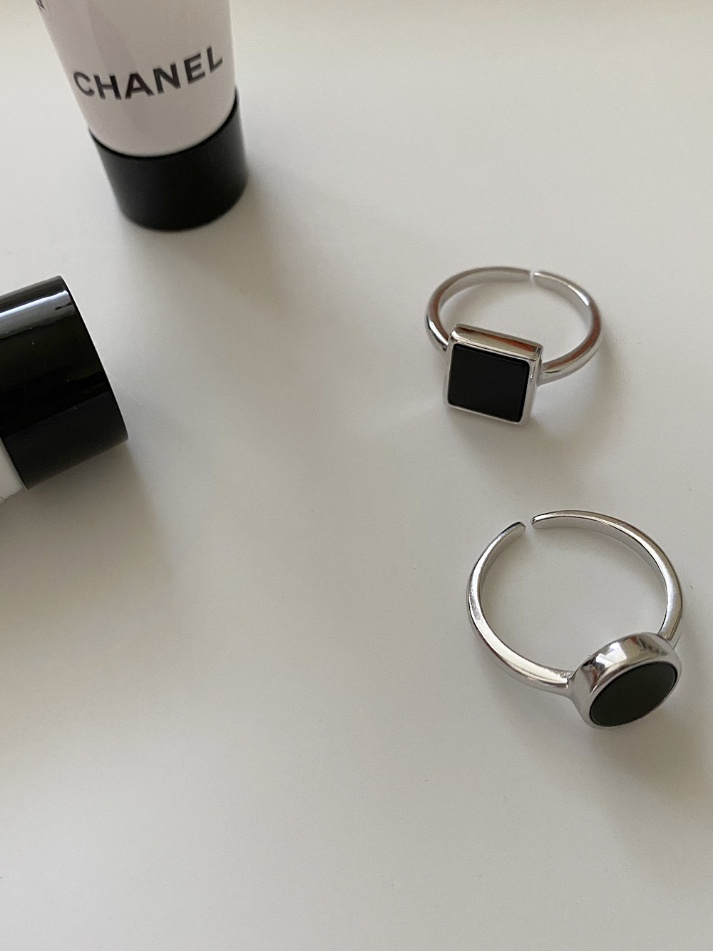 [92.5 silver] onyx ring (2 type)