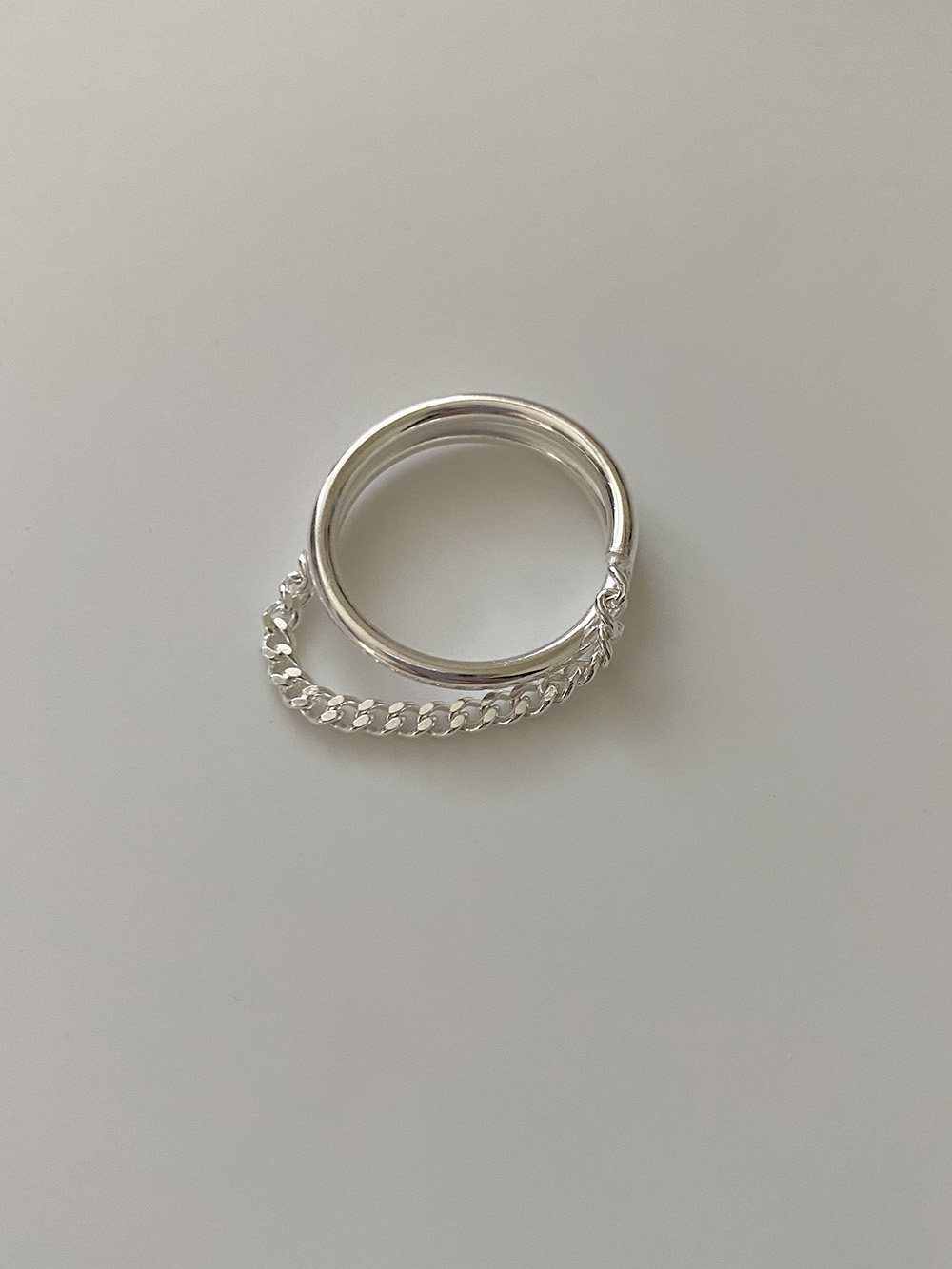 [92.5 silver] droop chain ring