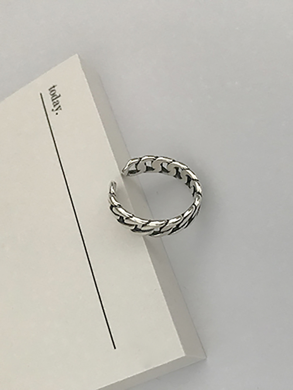 [92.5 silver] chain ring